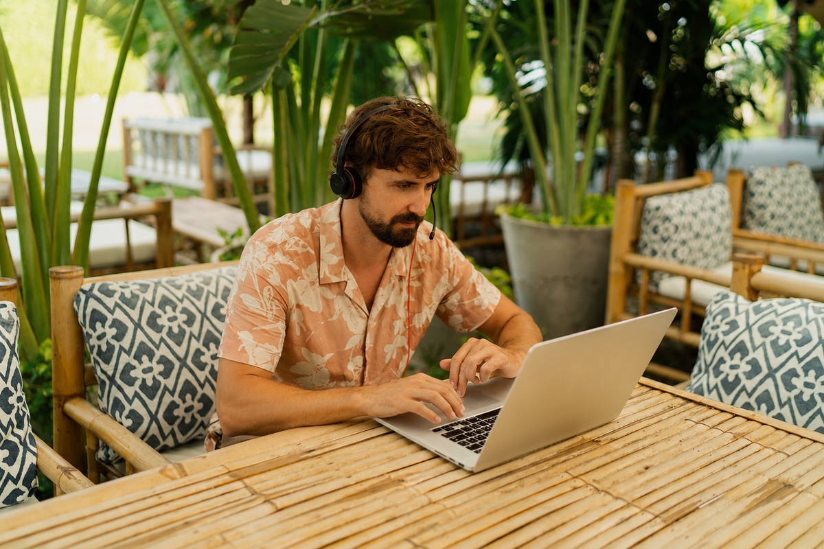 Remote werken vanuit een tropische omgeving